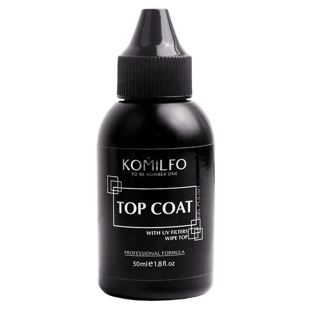KOMILFO Wipe Top Coat 50ml glossy gel polish top with sticky layer