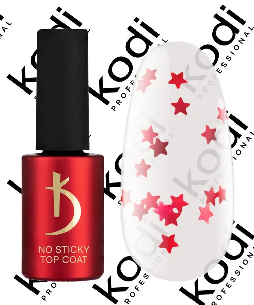 Kodi Professional ART No Wipe Top Coat No. 16 bottle and decorative glossy finish swatch