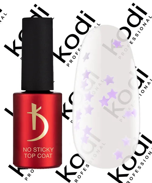 Kodi Professional ART No Wipe Top Coat No. 18 bottle and decorative glossy finish swatch