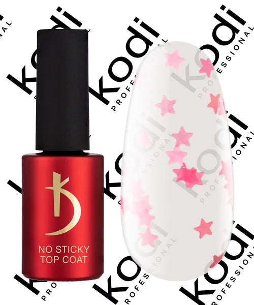 Kodi Professional ART No Wipe Top Coat No. 19 bottle and decorative glossy finish swatch