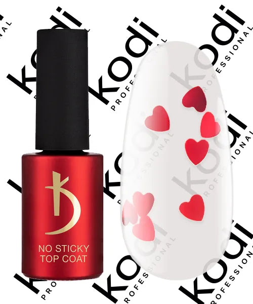 Kodi Professional ART No Wipe Top Coat No. 20 bottle and decorative glossy finish swatch