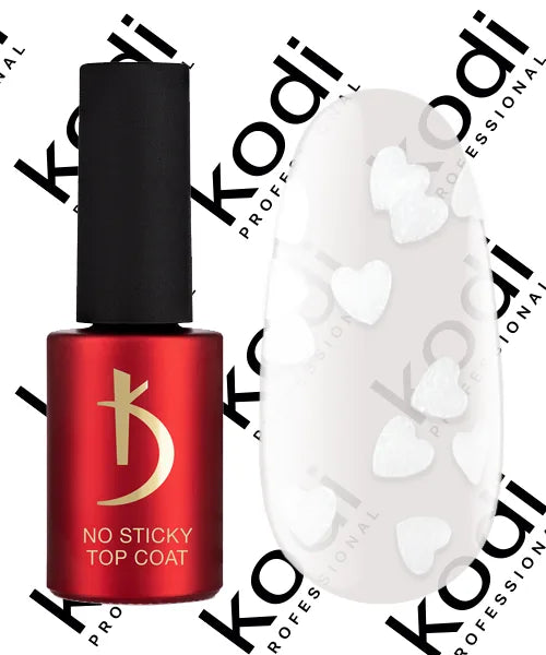 Kodi Professional ART No Wipe Top Coat No. 21 bottle and decorative glossy finish swatch
