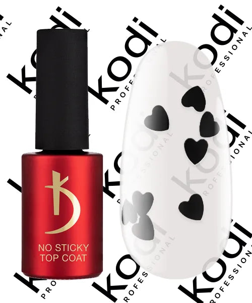 Kodi Professional ART No Wipe Top Coat No. 22 bottle and decorative glossy finish swatch