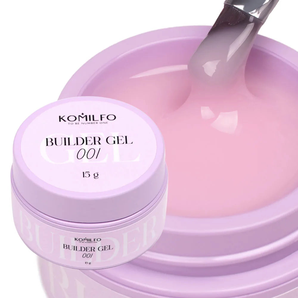KOMILFO Builder Gel professional self-leveling nail extension gel in jar
