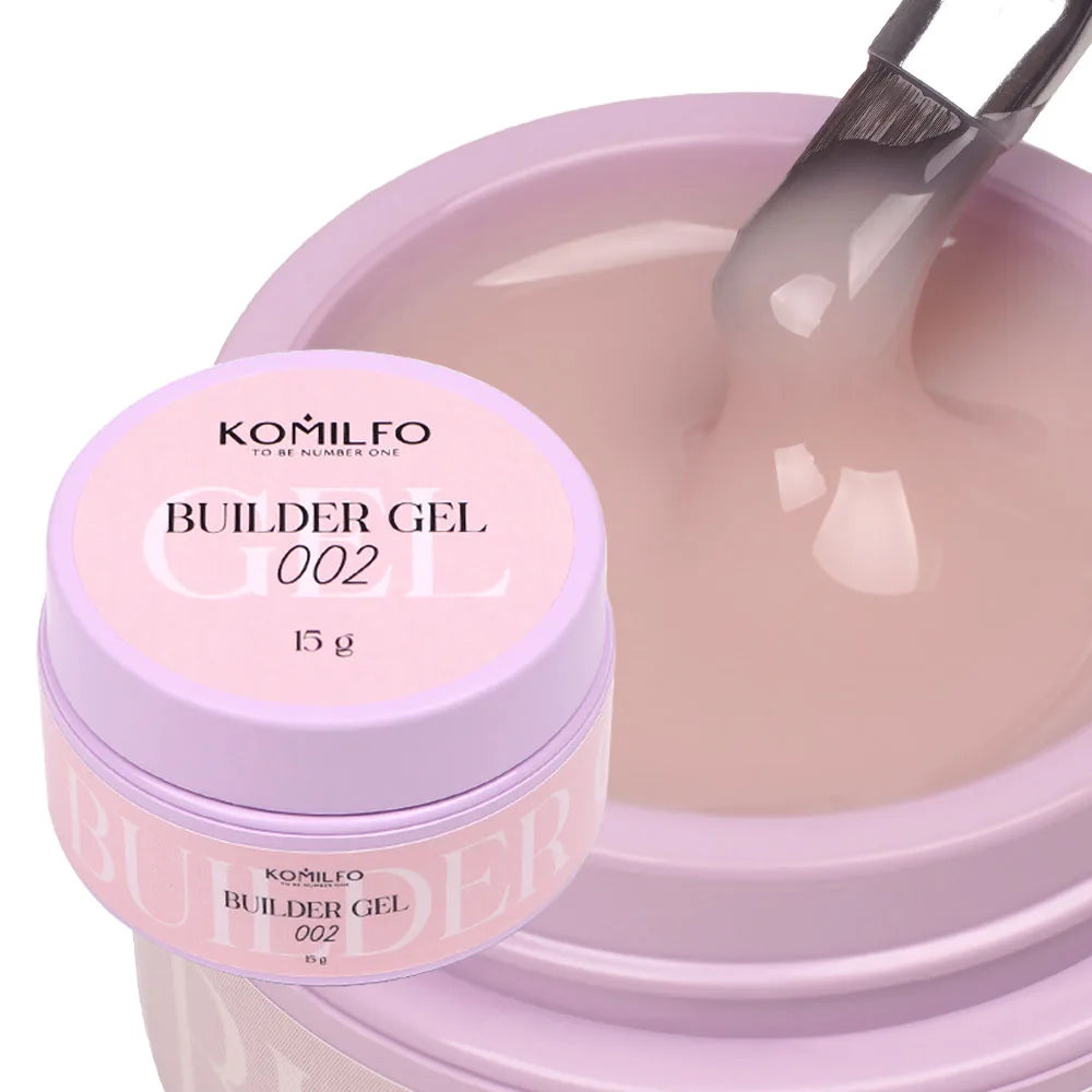 KOMILFO Builder Gel professional self-leveling nail extension gel in jar