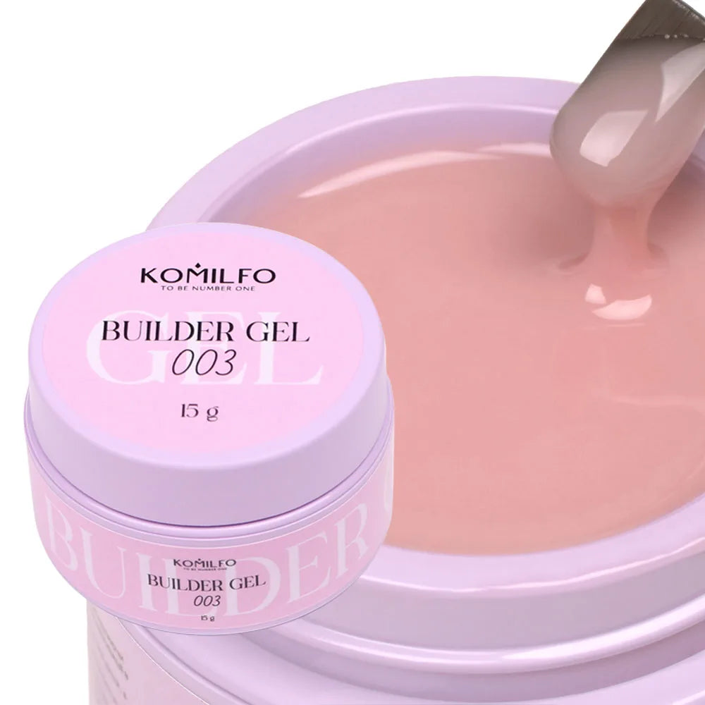 KOMILFO Builder Gel professional self-leveling nail extension gel in jar