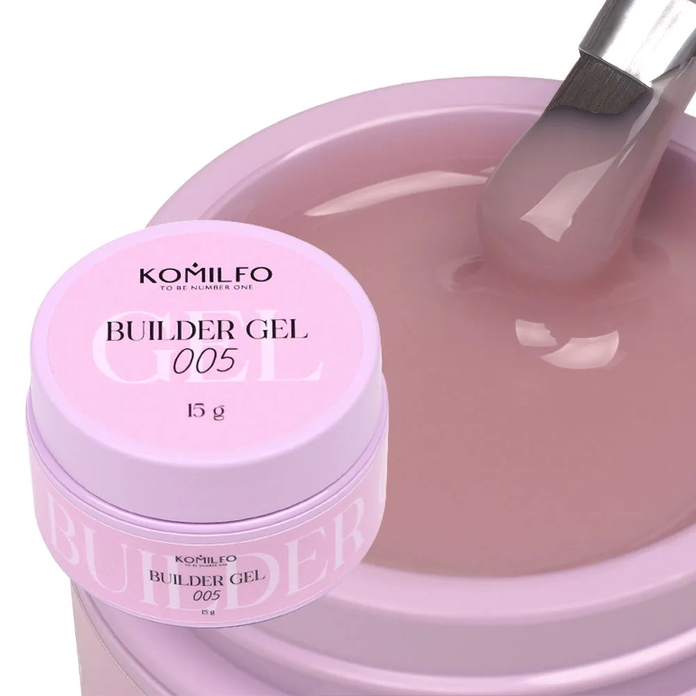 KOMILFO Builder Gel professional self-leveling nail extension gel in jar