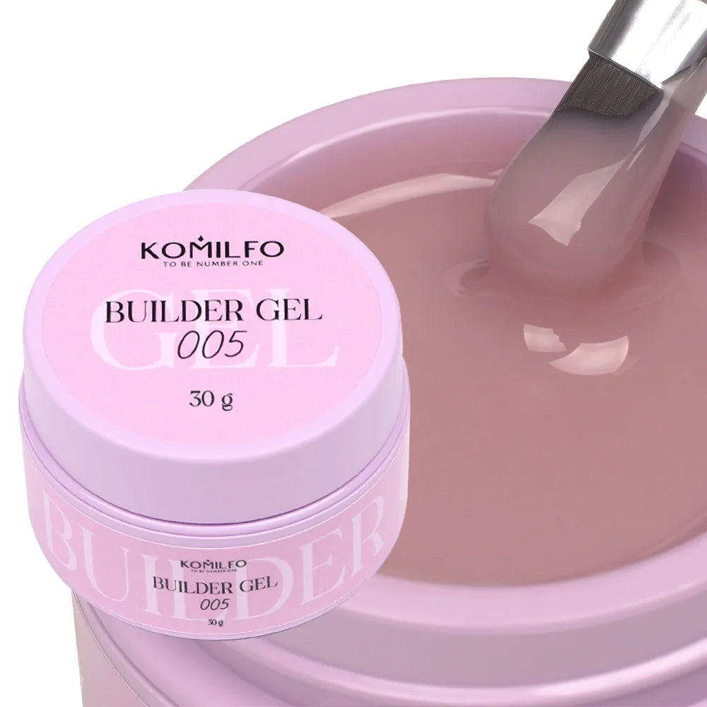 KOMILFO Builder Gel professional self-leveling nail extension gel in jar