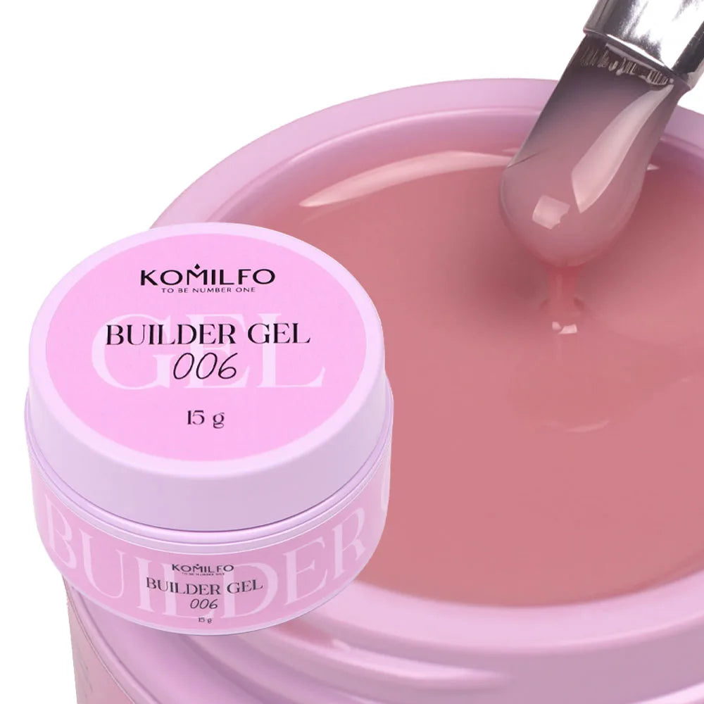 KOMILFO Builder Gel professional self-leveling nail extension gel in jar