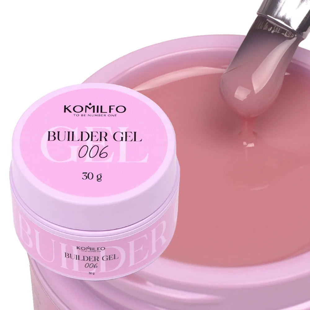 KOMILFO Builder Gel professional self-leveling nail extension gel in jar