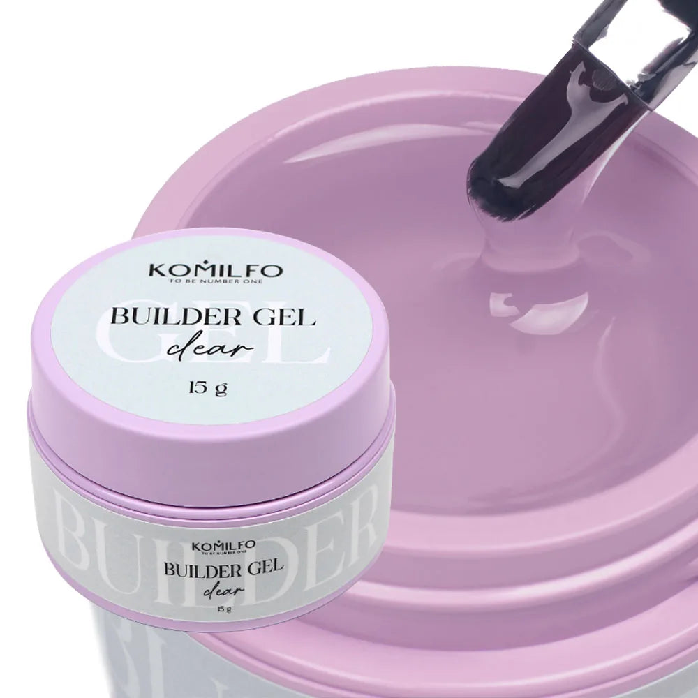 KOMILFO Builder Gel professional self-leveling nail extension gel in jar