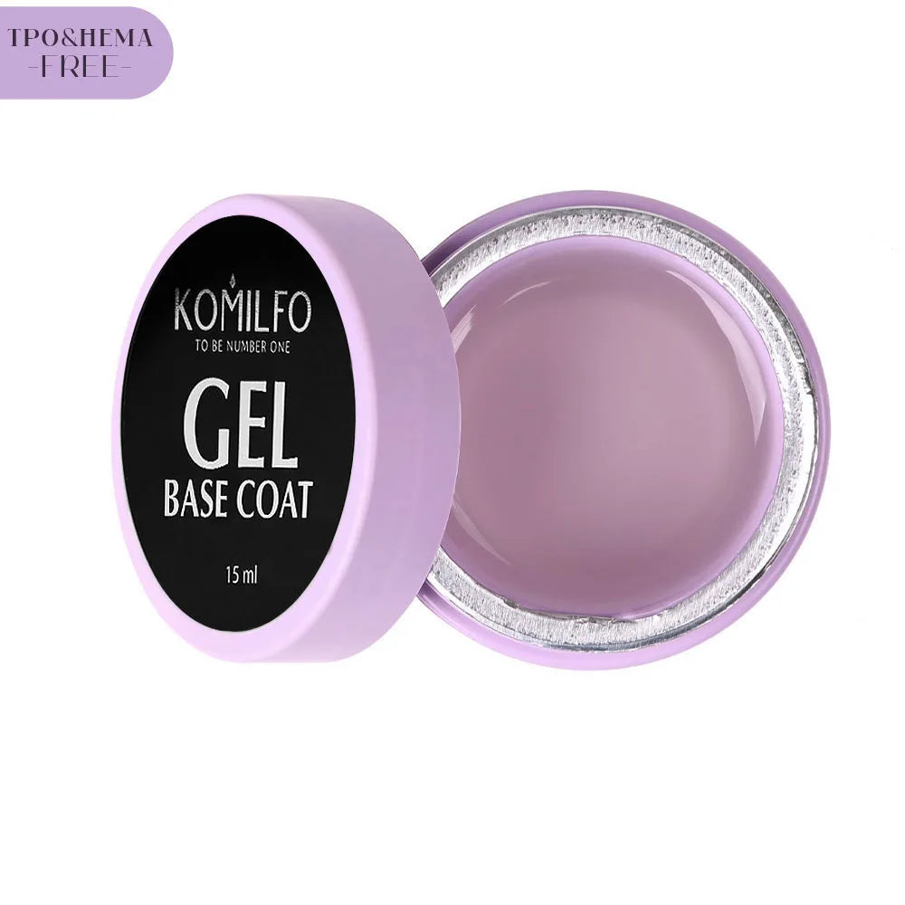 KOMILFO Gel Base Coat HEMA-Free TPO-Free 15ml thick base-corrector gel for nail alignment