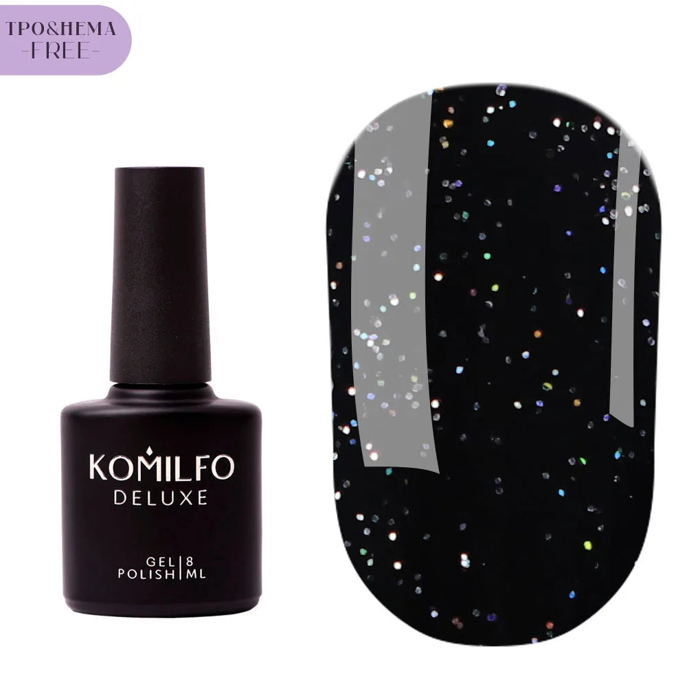 Komilfo Holographic No Wipe Top Coat HEMA-Free TPO-Free 8ml sparkling gel top
