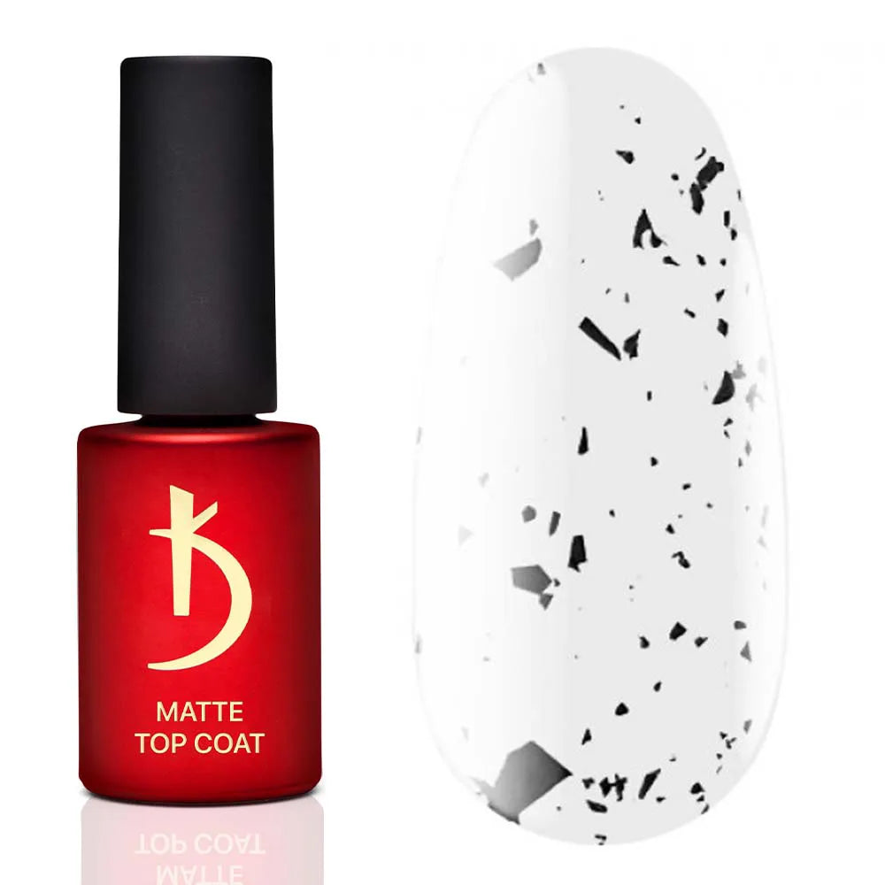Kodi Professional ART Matte Top Coat No. 01 bottle and matte decorative finish swatch