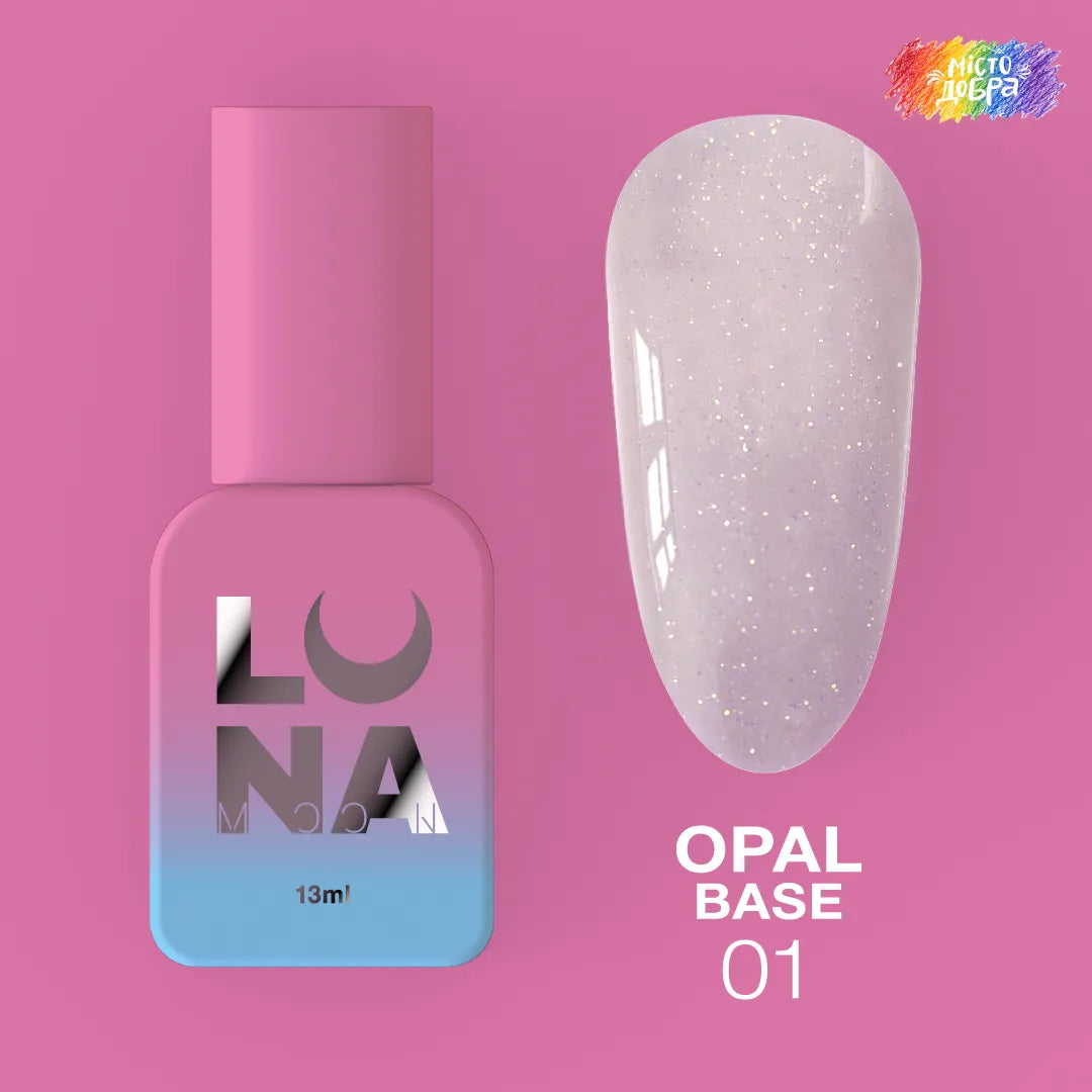 LUNA Opal Base 01 13ml bottle and color swatch