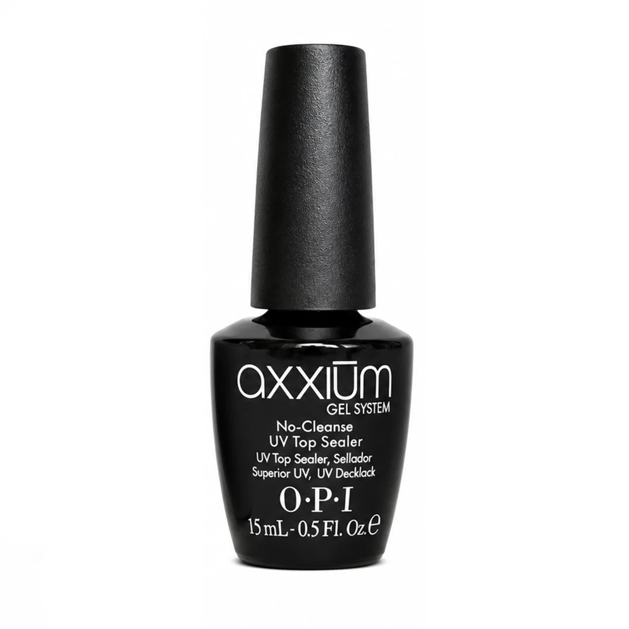OPI GelColor no wipe top coat gel nail polish bottle and glossy finish swatch