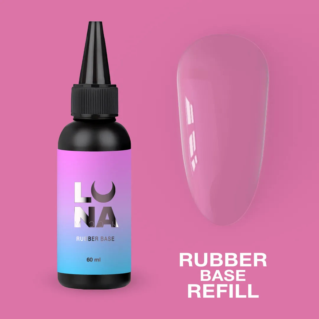 LUNA Rubber Base Refill Clear 60ml professional clear rubber base gel refill by LUNAmoon