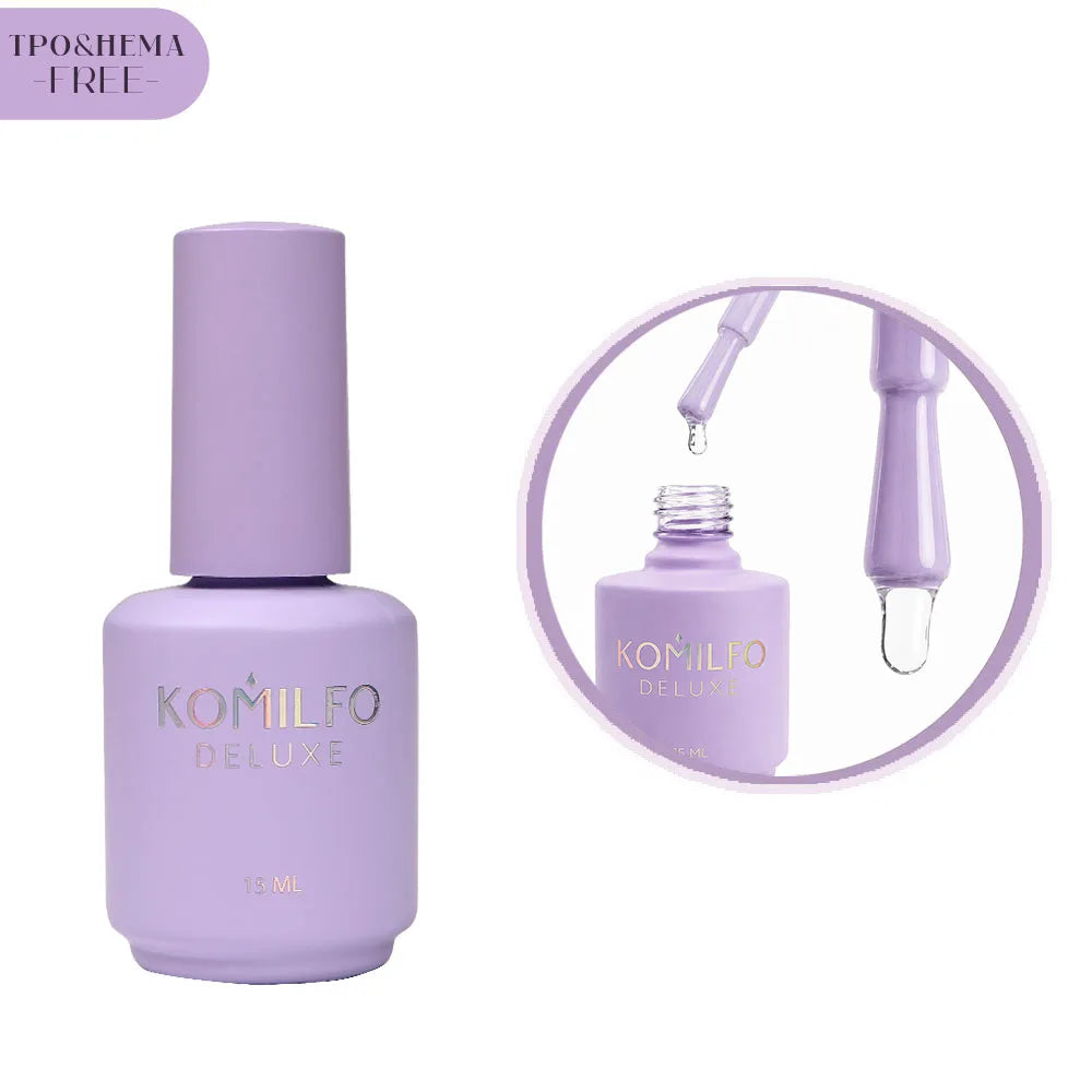KOMILFO Rubber Base Coat HEMA-Free TPO-Free 15ml self-leveling rubber base gel with brush