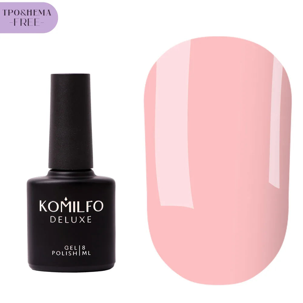 Komilfo Milky Pink No Wipe Top Coat HEMA-Free TPO-Free 8ml tinted milky gel top