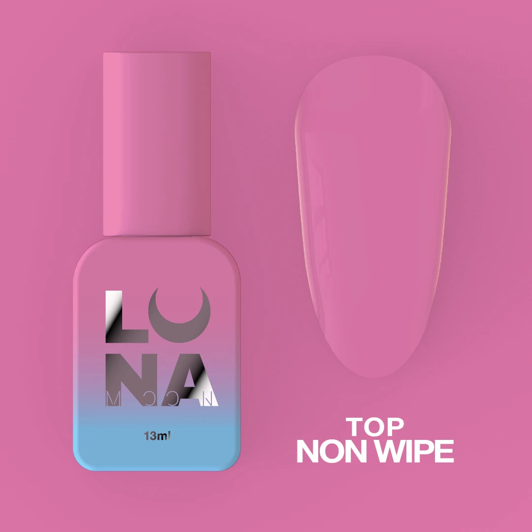 LUNA Non Wipe Top Coat Clear glossy no-wipe gel top coat by LUNAmoon